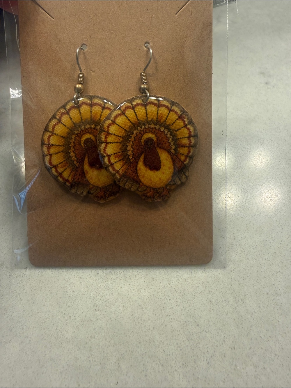 Handcrafted Yellow Turkey Dangle Earrings